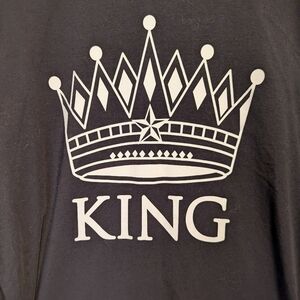 🖤 PicOn T shirt King L Father Gift  Black White Crown Mens Grunge Streetwear